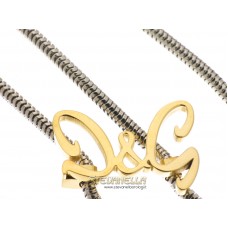D&G girocollo Logo acciaio e dorato referenza DJ0413